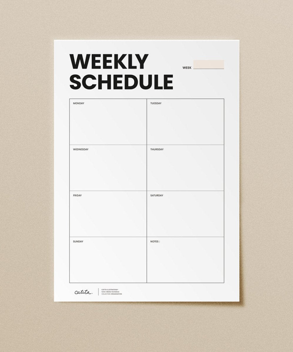 Agenda Semanal - Printables Catita illustrations