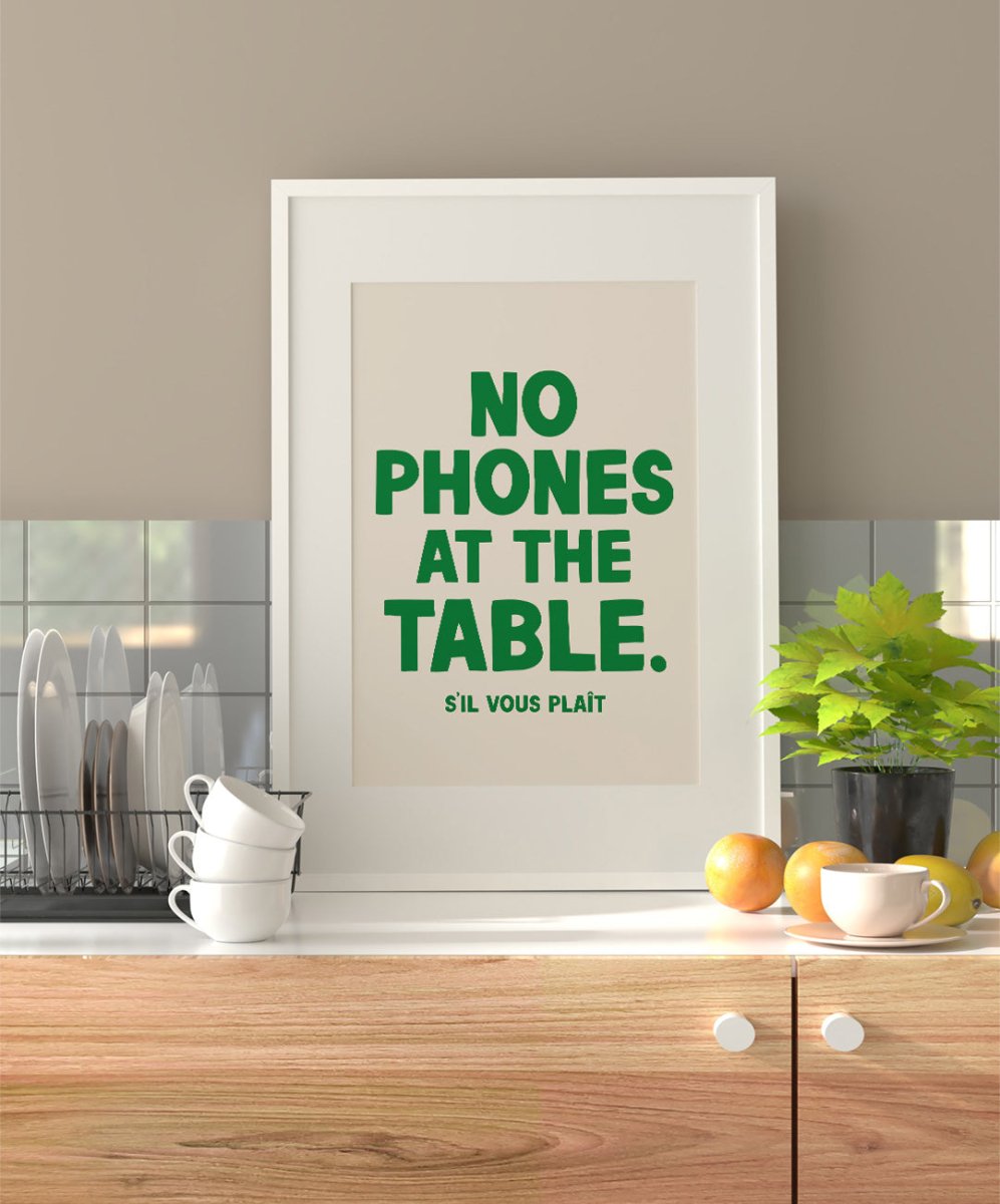 No phones at the table - Posters Catita illustrations