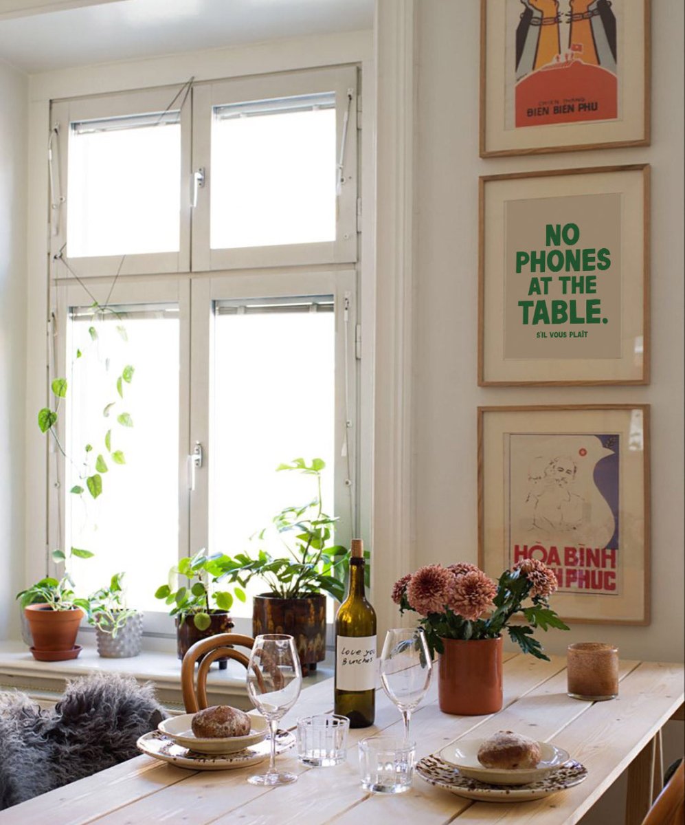 No phones at the table - Posters Catita illustrations