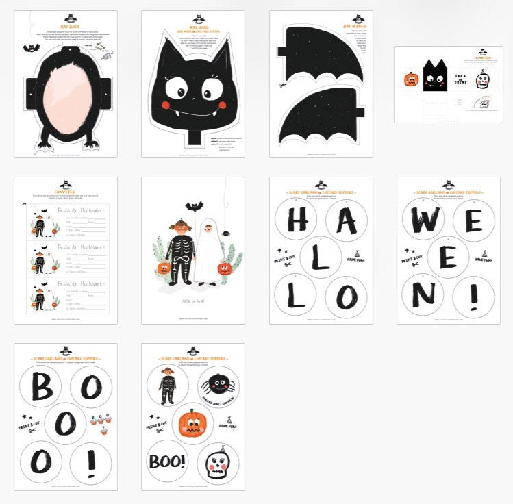 Pack Halloween Morçego - Printables Catita illustrations