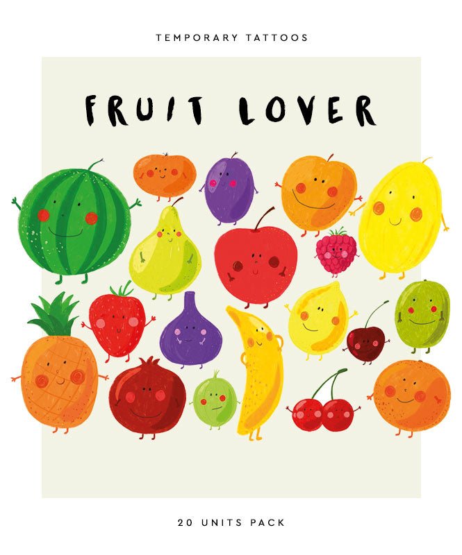 Pack Tatuagens Fruit Lover - Tatuagens Temporárias Catita illustrations