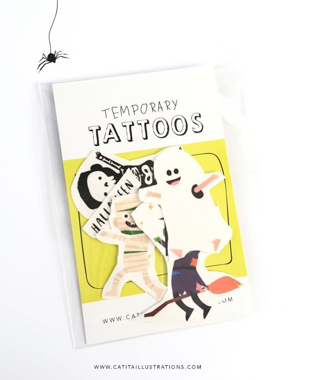 Pack Tatuagens Halloween - Tatuagens Temporárias Catita illustrations