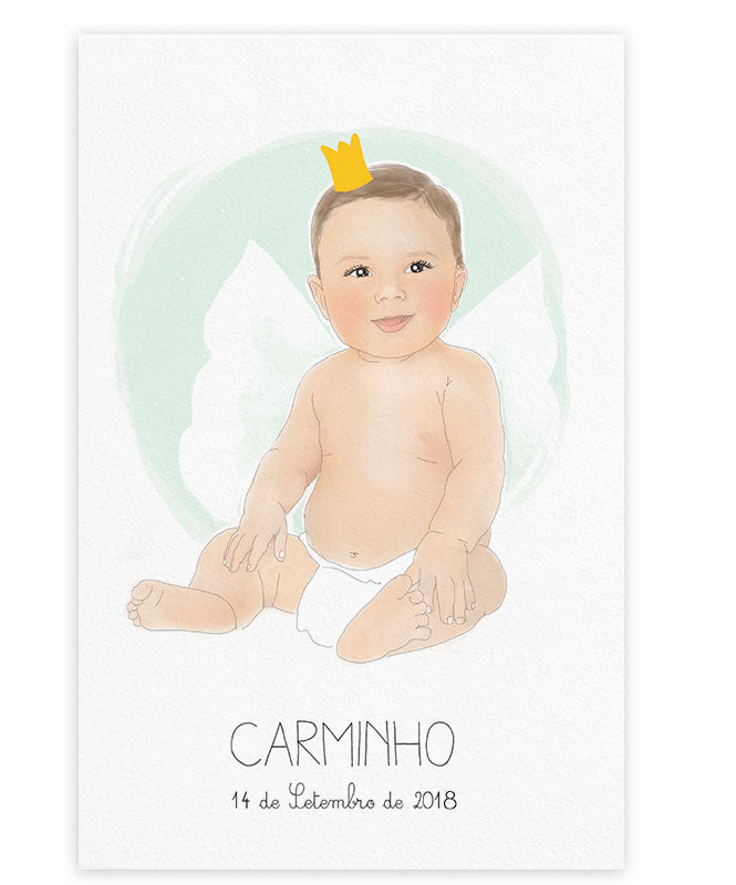 Santinhos Personalizados com Ilustração - Ilustrações Personalizadas Catita illustrations