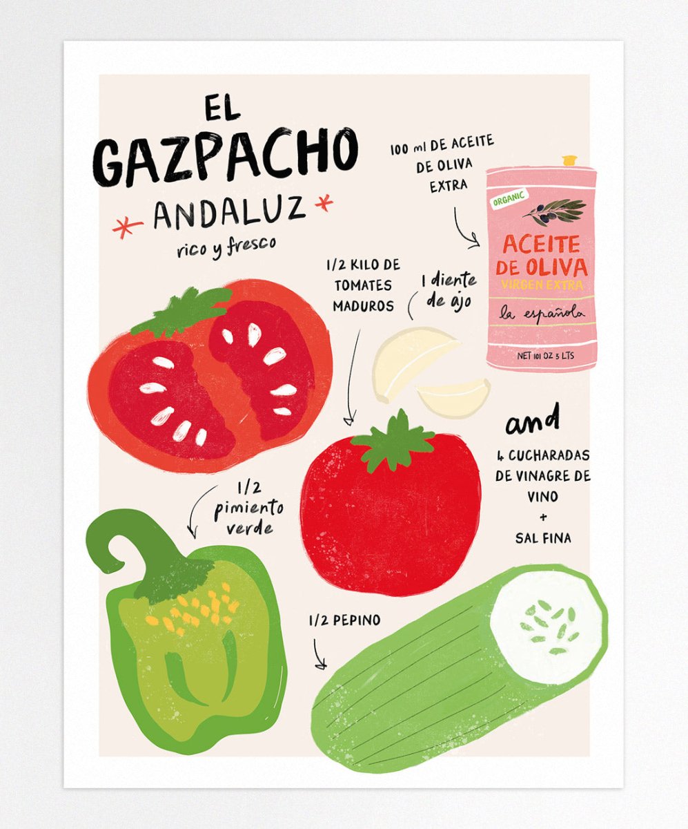 Gazpacho Andaluz - Posters Catita illustrations