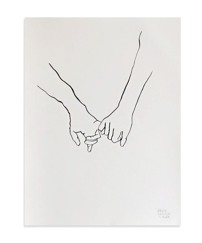 Holding Hands 1 - Peça Original - Posters Catita illustrations