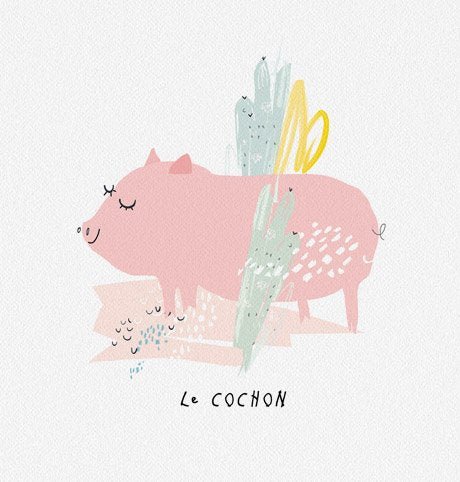 Le cochon Poster - Posters Catita illustrations