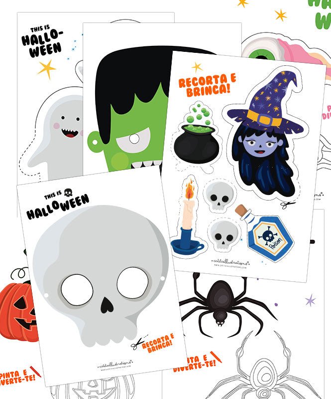 Pack Halloween Frankenstein - Printables Catita illustrations