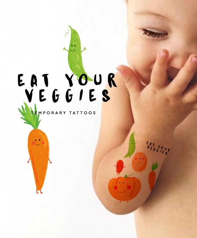 Pack Tatuagens Eat your Veggies - Tatuagens Temporárias Catita illustrations